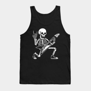 Skeleton Playing Heavy Metal Guitarrock Skeleton Playing Guitarskeleton Rocker Tank Top